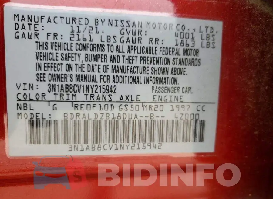 3N1AB8CV1NY215942 Photo# 13