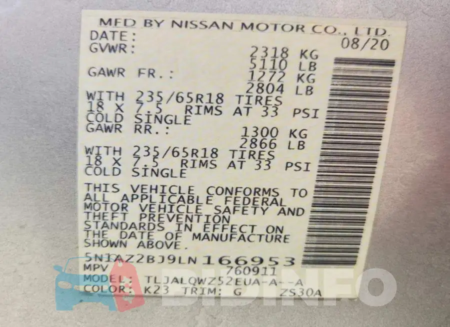 5N1AZ2BJ9LN166953 Photo# 14