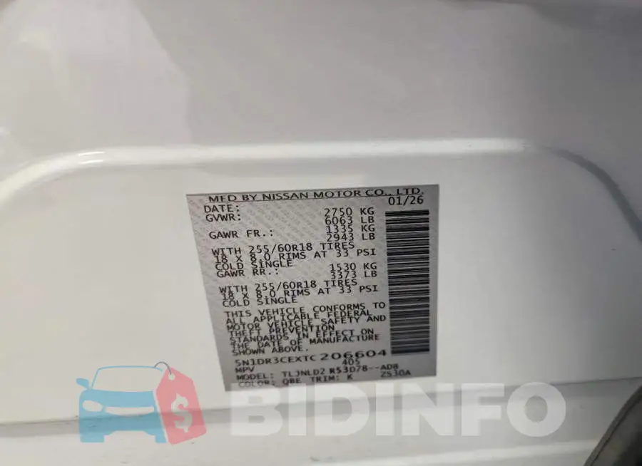 5N1DR3CEXTC206604 Photo# 14