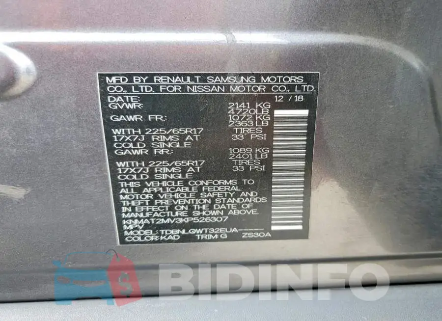 KNMAT2MV3KP526307 Photo# 13