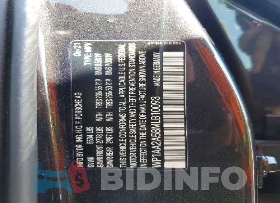 WP1AA2A58MLB10093 Photo# 13