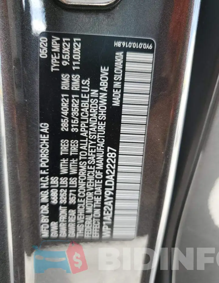 WP1AE2AY9LDA22287 Photo# 13