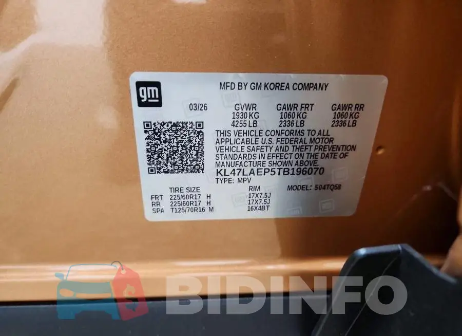 KL47LAEP5TB196070 Photo# 13