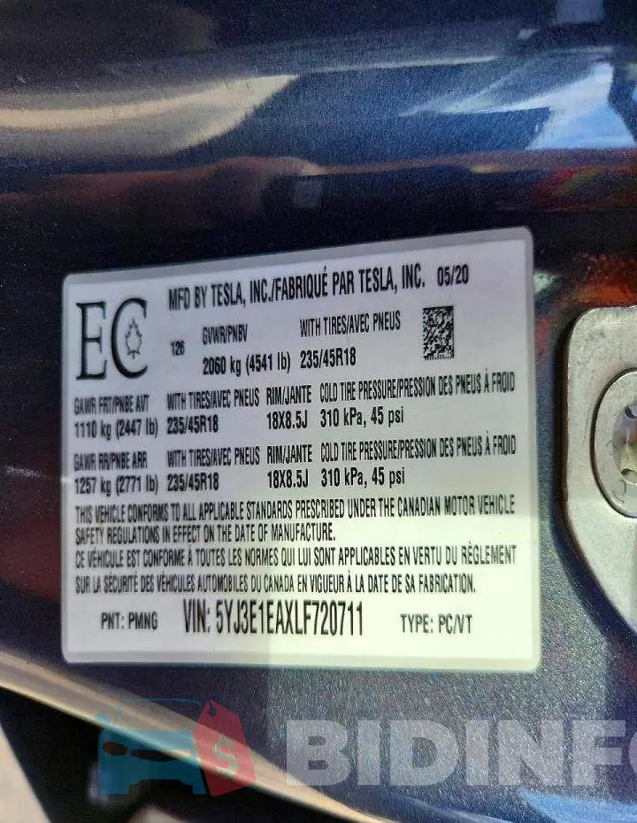 5YJ3E1EAXLF720711 Photo# 12