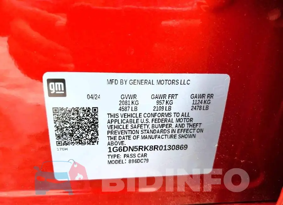 1G6DN5RK8R0130869 Photo# 12