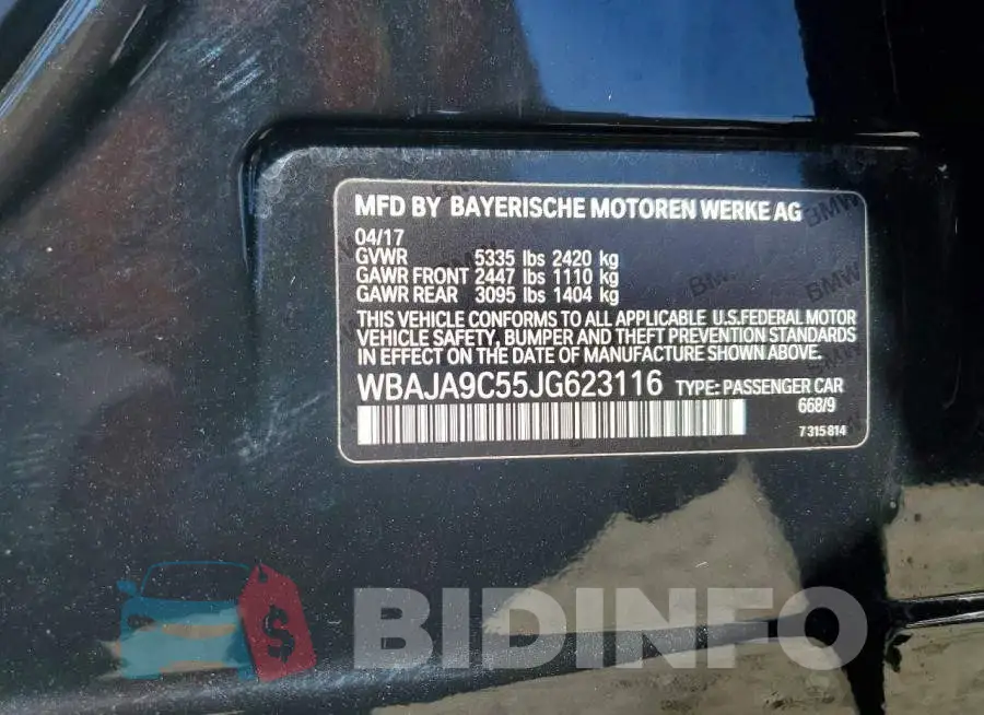 WBAJA9C55JG623116 Photo# 13