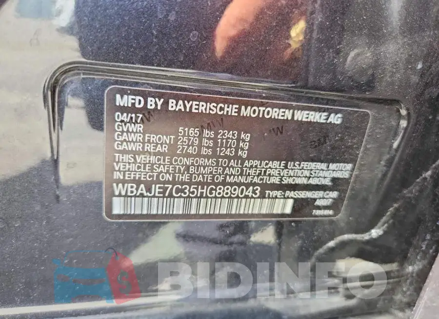 WBAJE7C35HG889043 Photo# 12