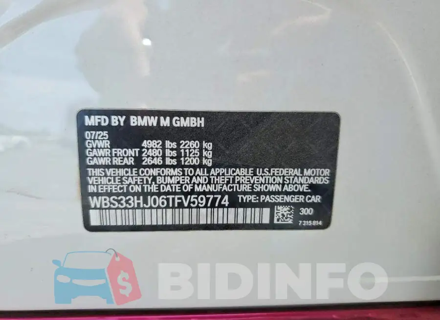WBS33HJ06TFV59774 Photo# 13
