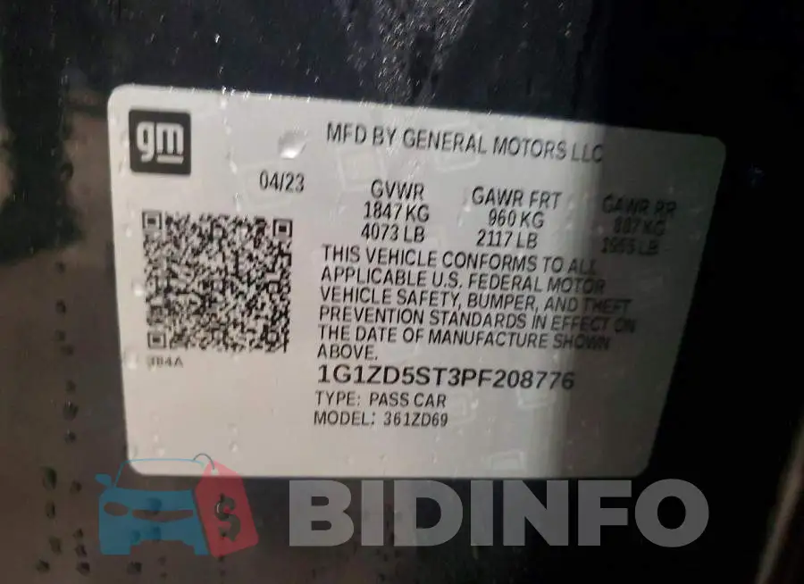 1G1ZD5ST3PF208776 Photo# 12