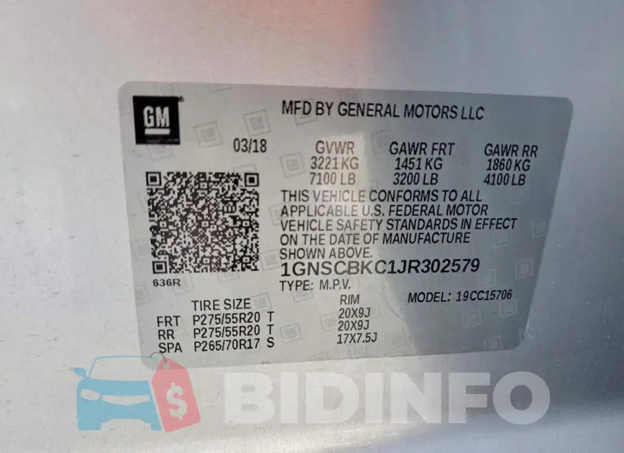 1GNSCBKC1JR302579 Photo# 13