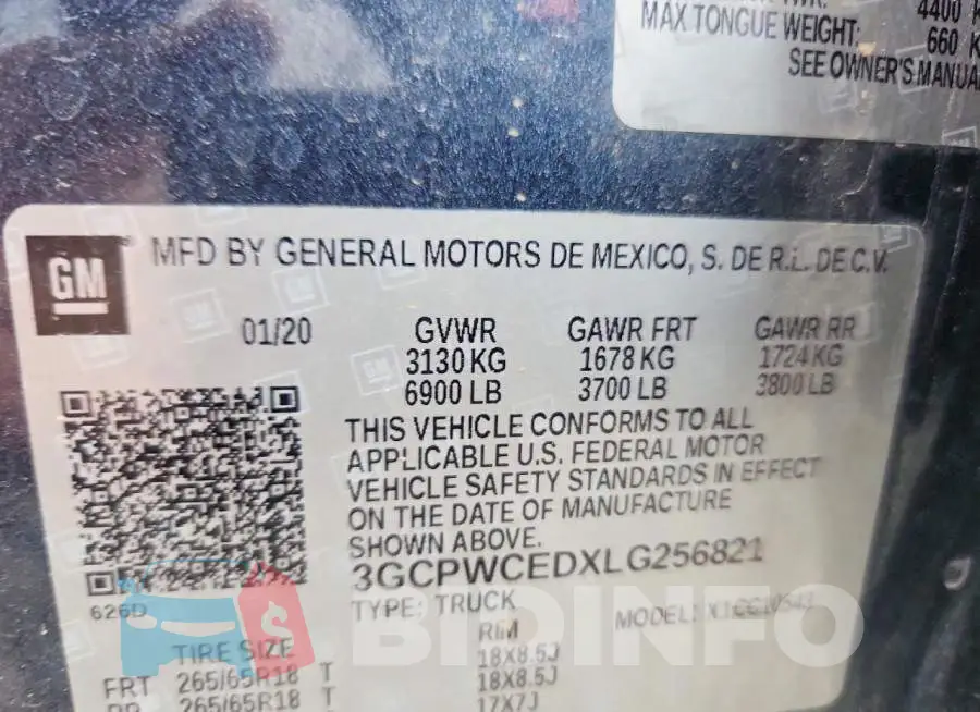 3GCPWCEDXLG256821 Photo# 11