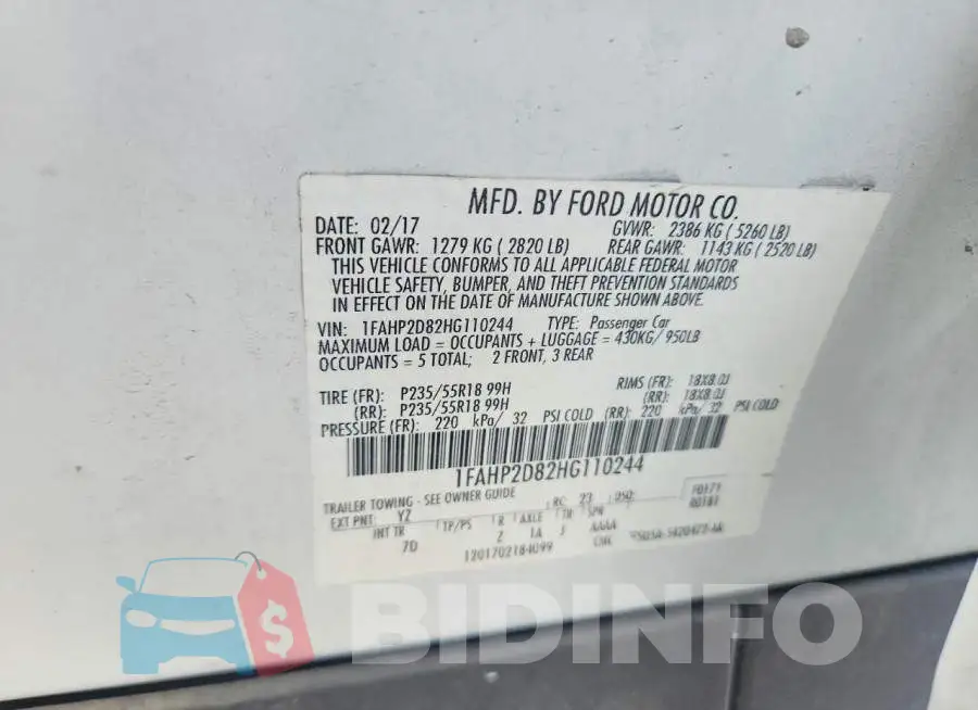 1FAHP2D82HG110244 Photo# 12