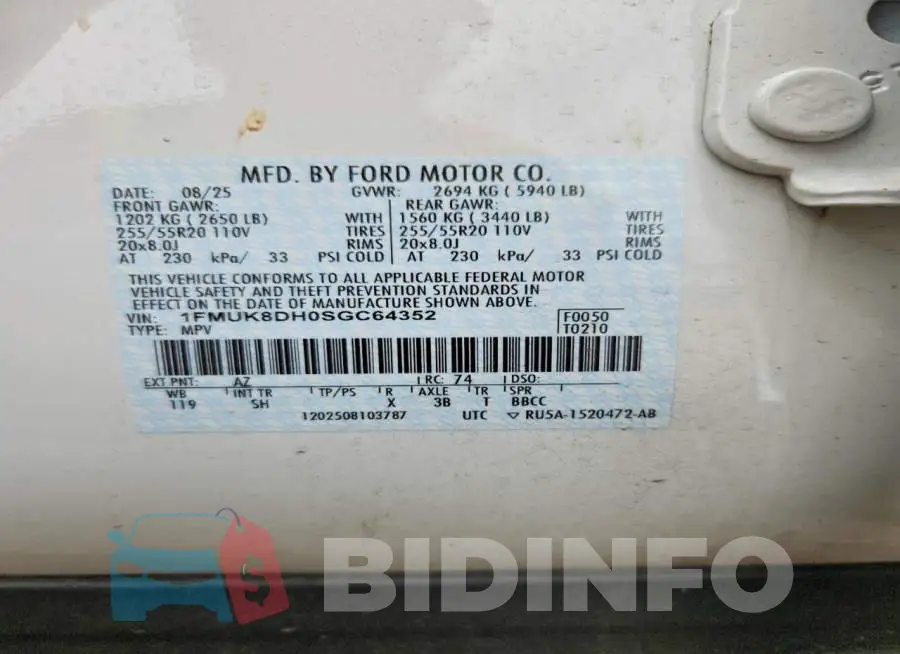 1FMUK8DH0SGC64352 Photo# 14