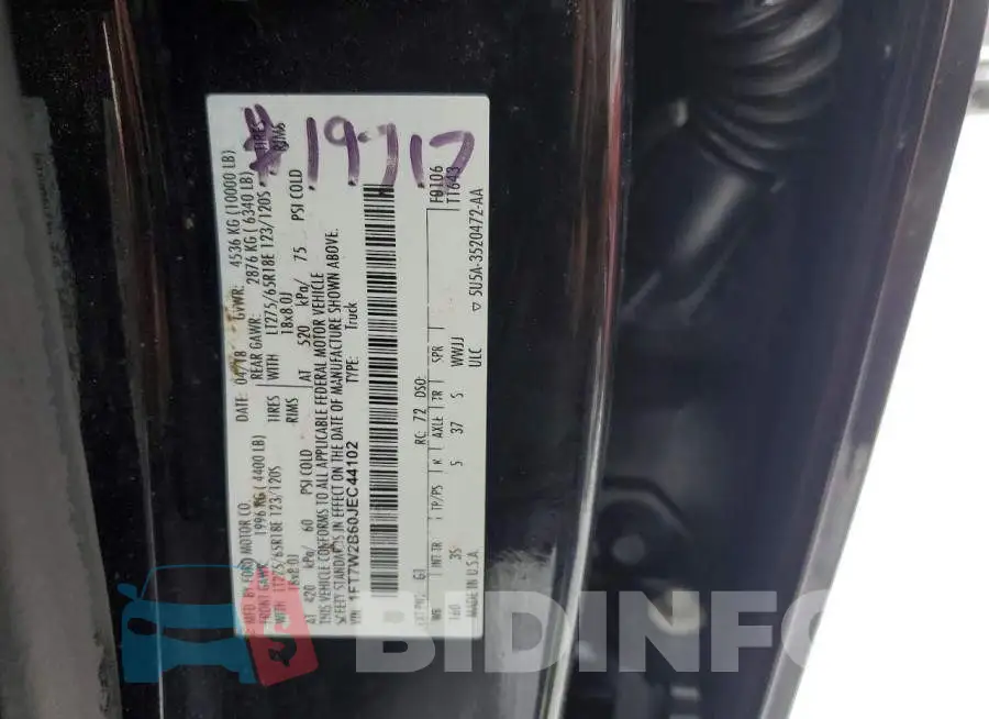 1FT7W2B60JEC44102 Photo# 12