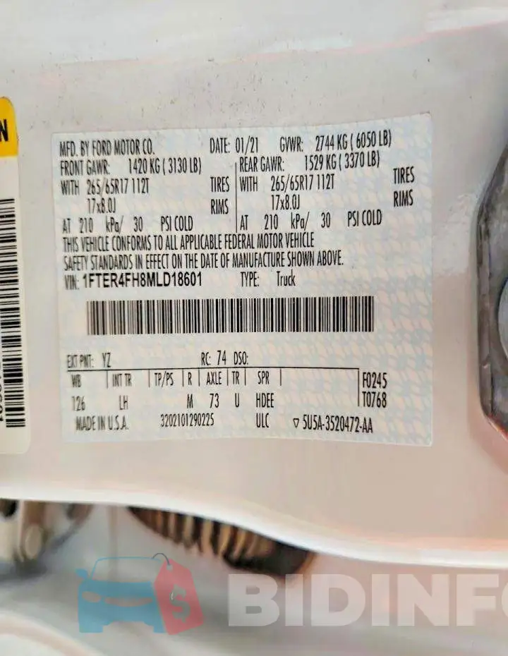 1FTER4FH8MLD18601 Photo# 12
