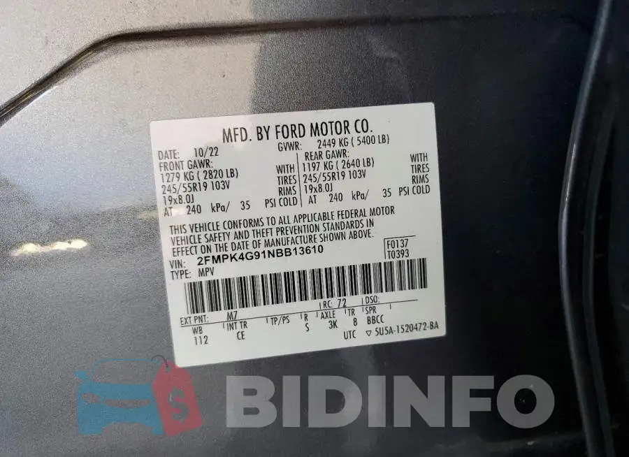 2FMPK4G91NBB13610 Photo# 13