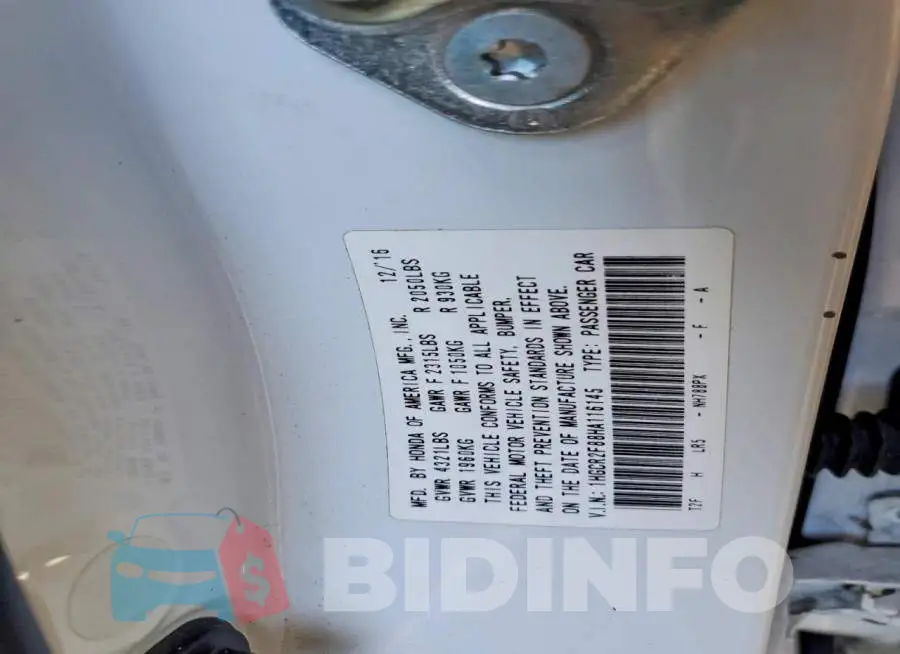 1HGCR2F88HA116145 Photo# 12