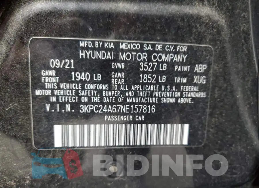 3KPC24A67NE157816 Photo# 13