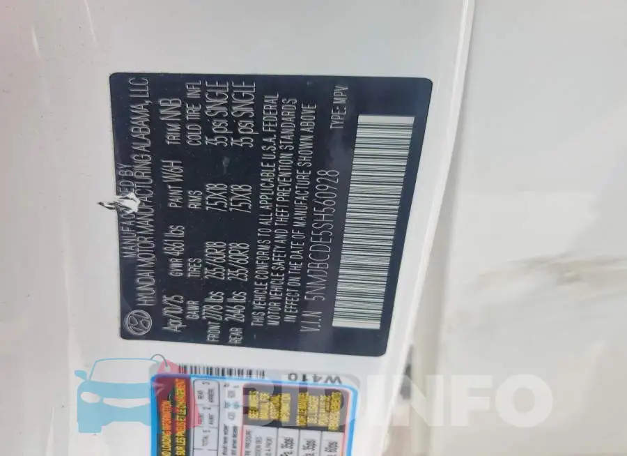 5NMJBCDE5SH560928 Photo# 13