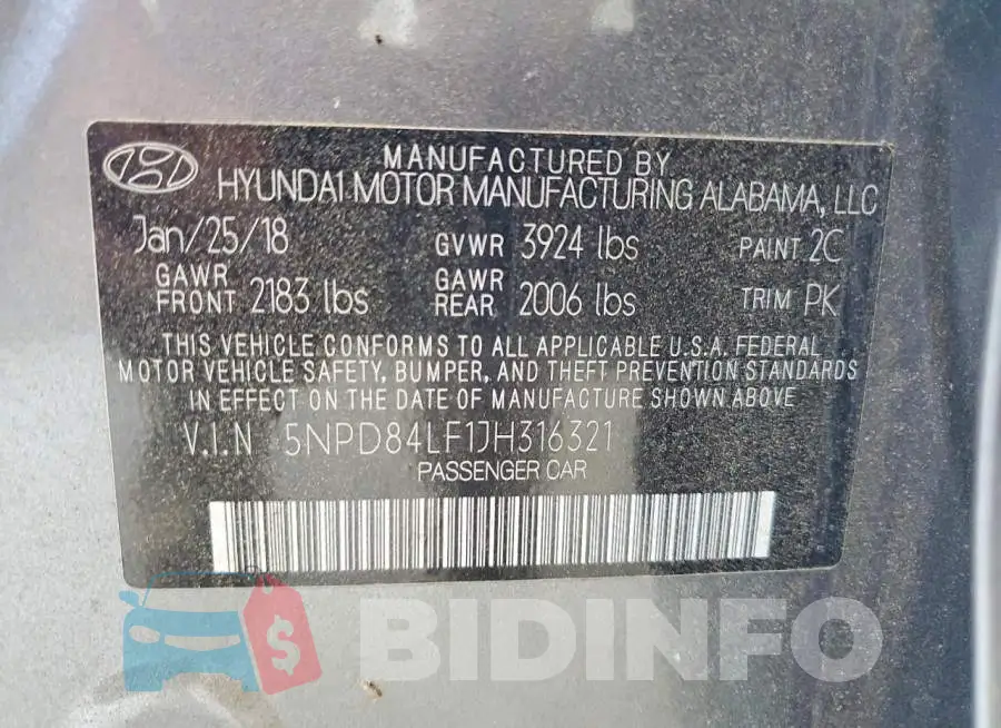 5NPD84LF1JH316321 Photo# 12