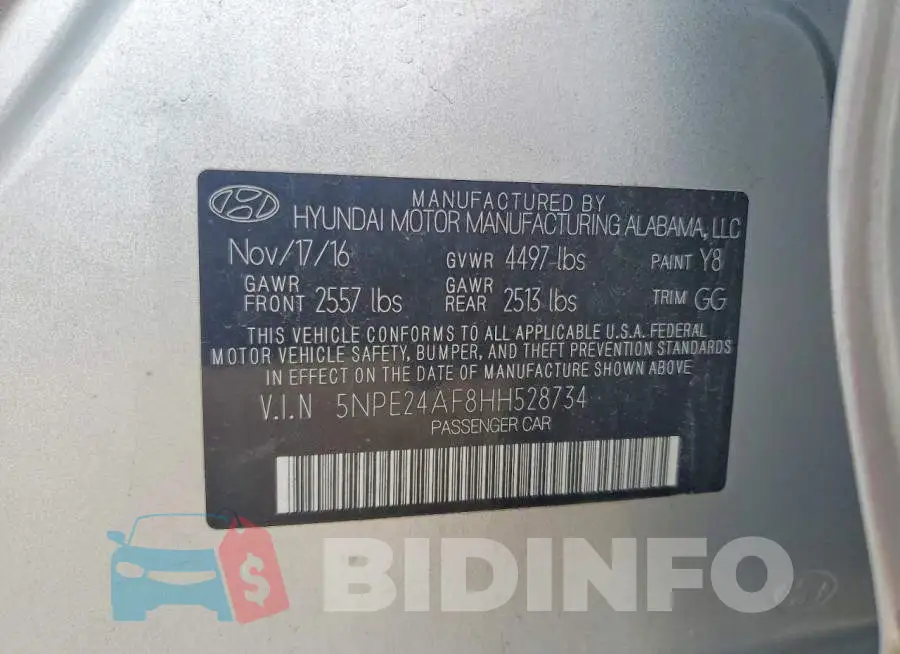 5NPE24AF8HH528734 Photo# 12