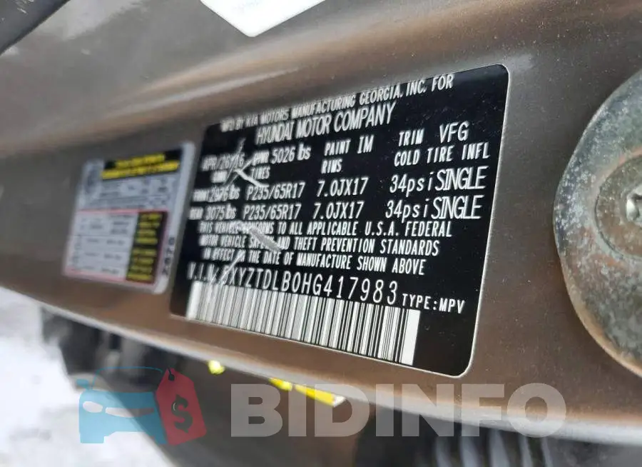 5XYZTDLB0HG417983 Photo# 13