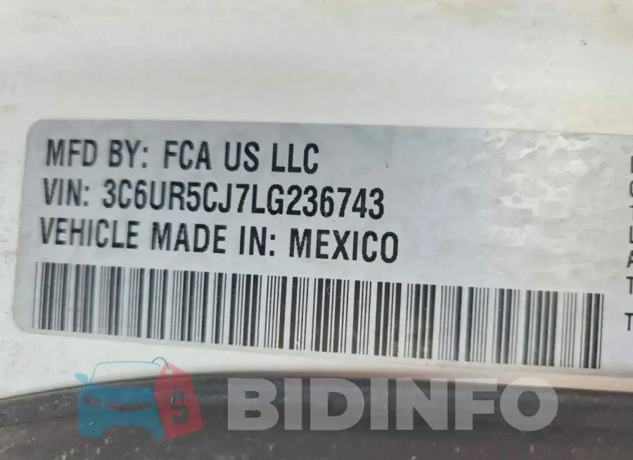 3C6UR5CJ7LG236743 Photo# 12