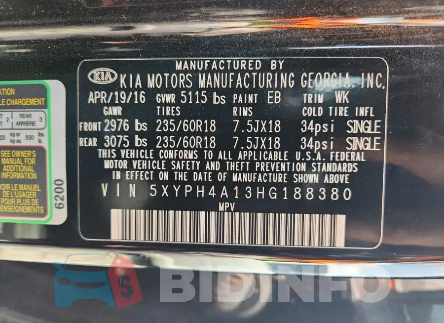5XYPH4A13HG188380 Photo# 13