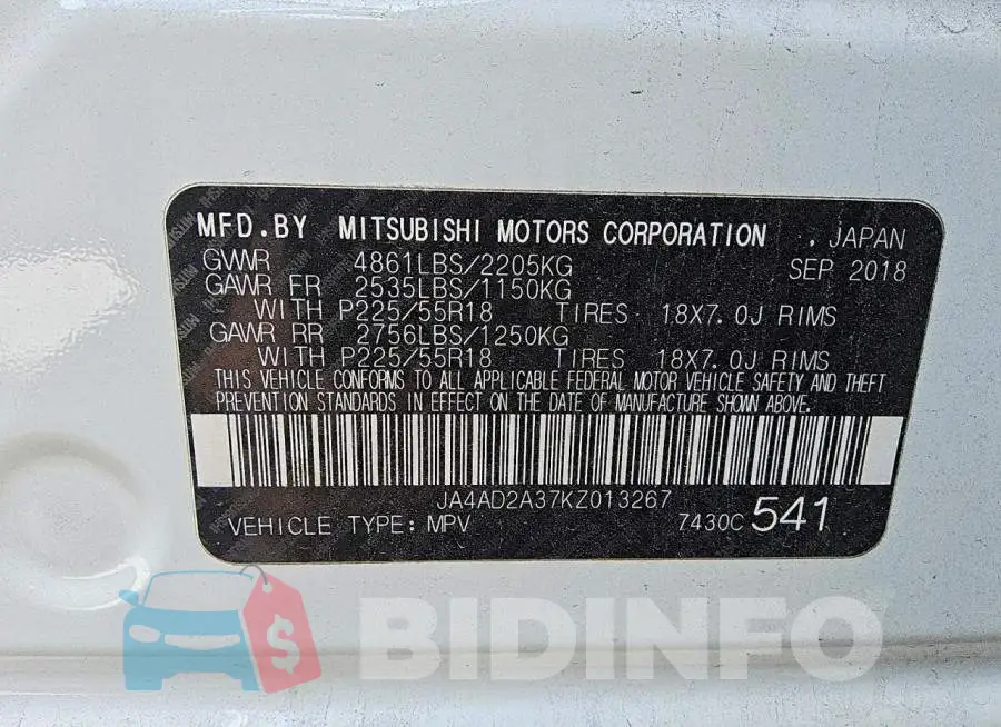 JA4AD2A37KZ013267 Photo# 13
