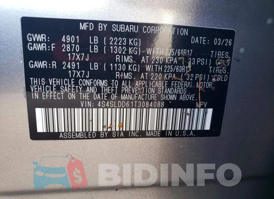 4S4SLDD61T3084088 Photo# 13