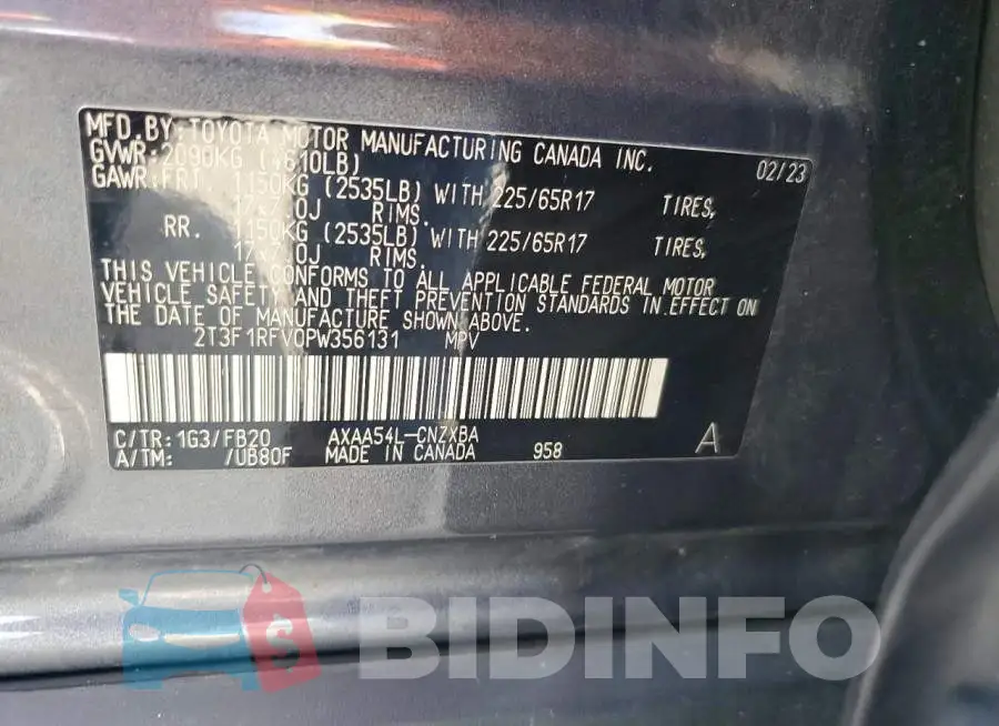 2T3F1RFV0PW356131 Photo# 13