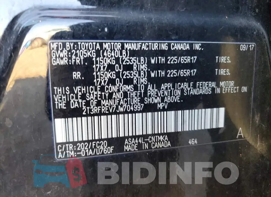 2T3RFREV7JW704997 Photo# 13