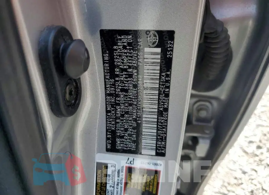 4T1BF1FK9HU325848 Photo# 12
