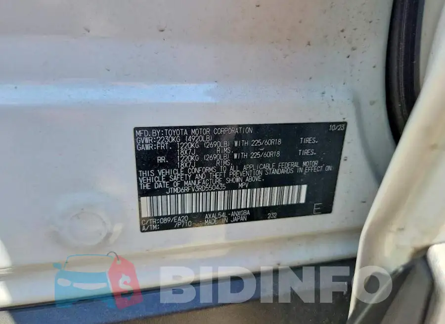 JTMD6RFV3RD550435 Photo# 13