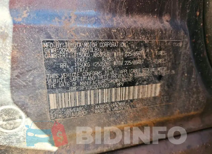 JTMP1RFV1KD007490 Photo# 13