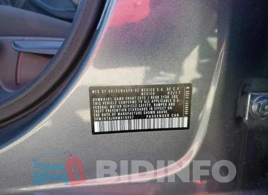 3VW167AJ0HM316037 Photo# 12