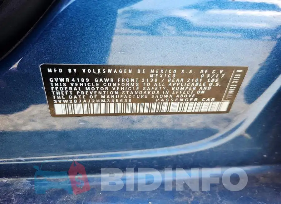 3VW2B7AJ2HM345636 Photo# 12