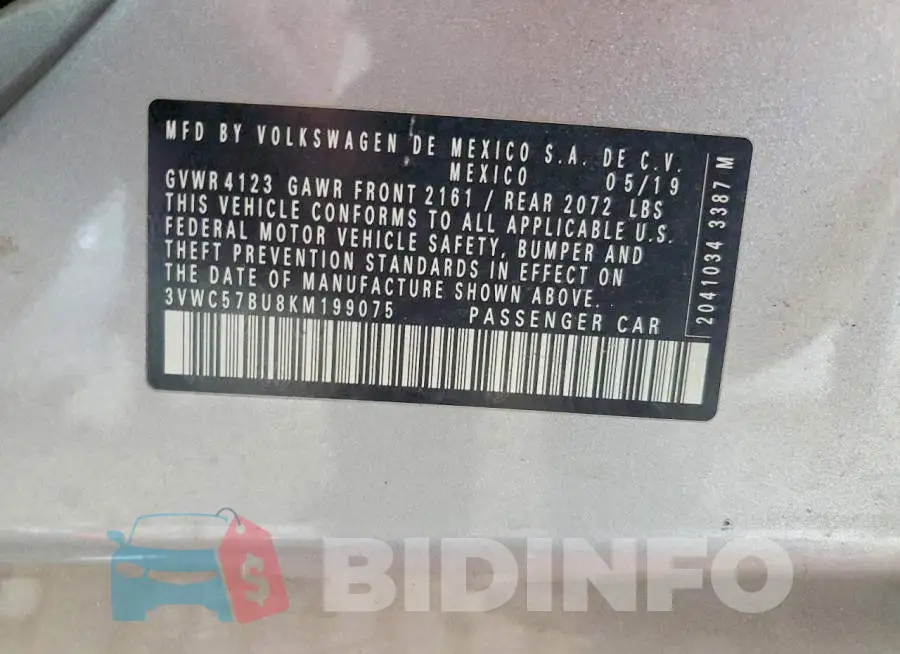3VWC57BU8KM199075 Photo# 12