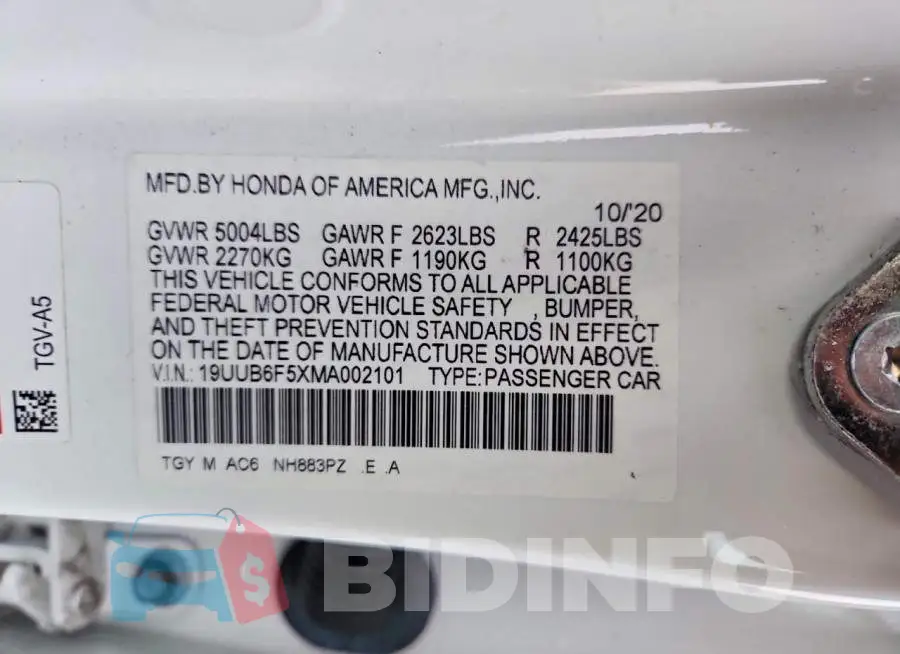 19UUB6F5XMA002101 Photo# 12