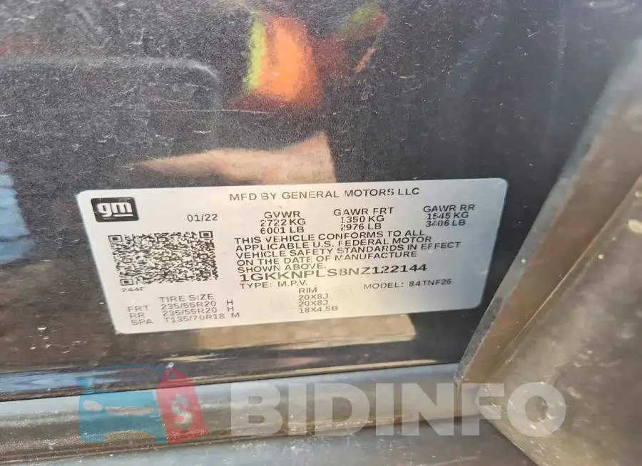 1GKKNPLS8NZ122144 Photo# 14