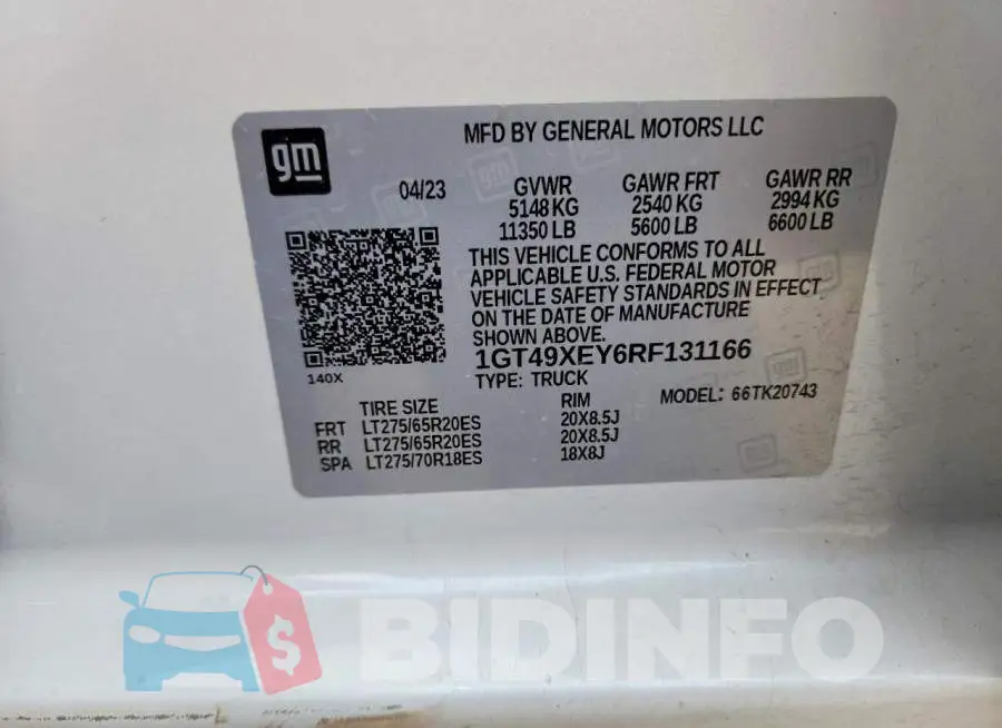 1GT49XEY6RF131166 Photo# 12
