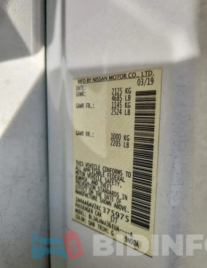1N4AA6AV2KC375975 Photo# 12