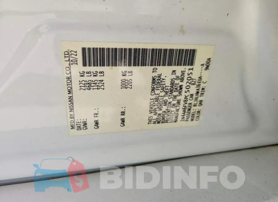 1N4AA6FV8PC502051 Photo# 12