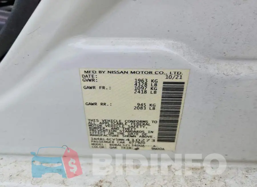 1N4BL4CV5MN410273 Photo# 12