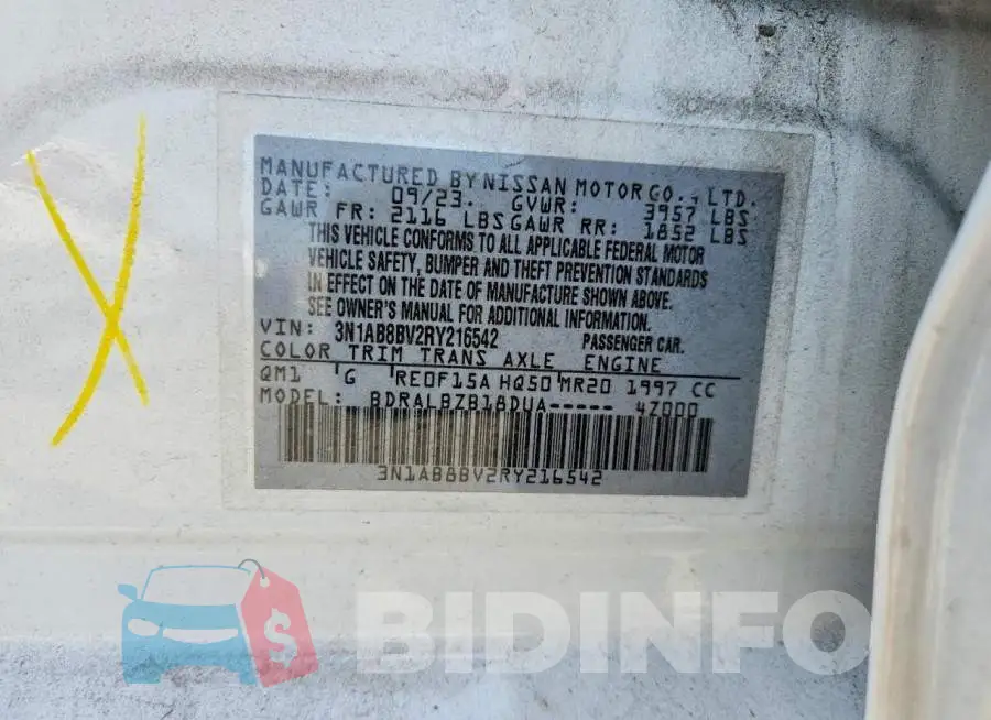 3N1AB8BV2RY216542 Photo# 12