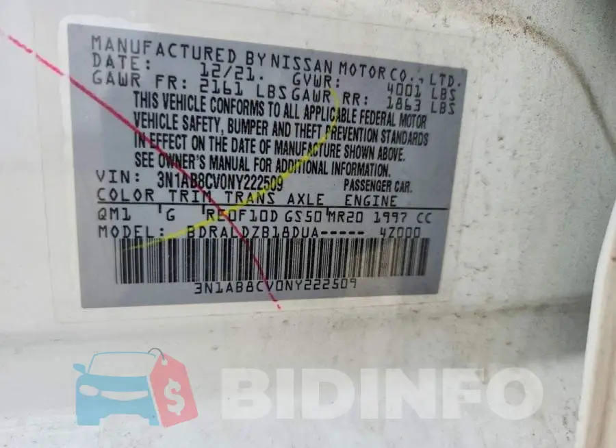 3N1AB8CV0NY222509 Photo# 12