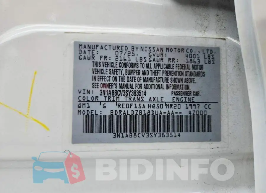 3N1AB8CV3SY383514 Photo# 12