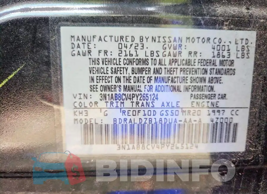 3N1AB8CV4PY265124 Photo# 12