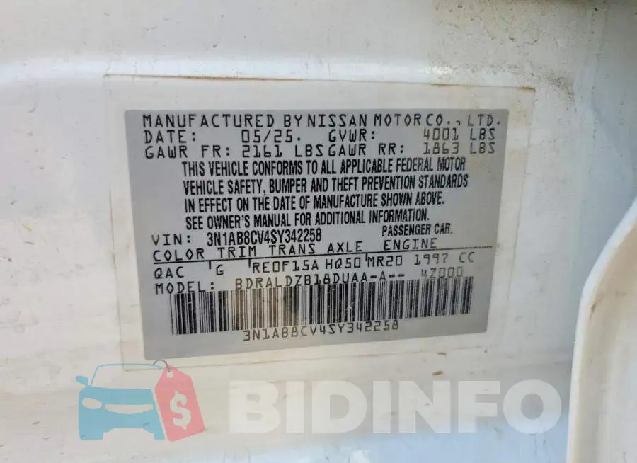 3N1AB8CV4SY342258 Photo# 12