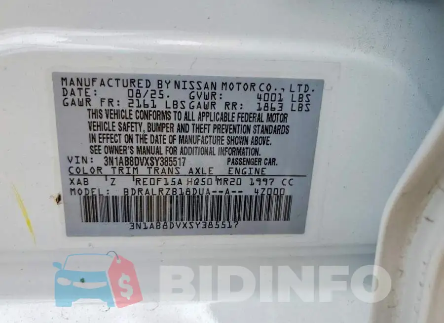 3N1AB8DVXSY385517 Photo# 13